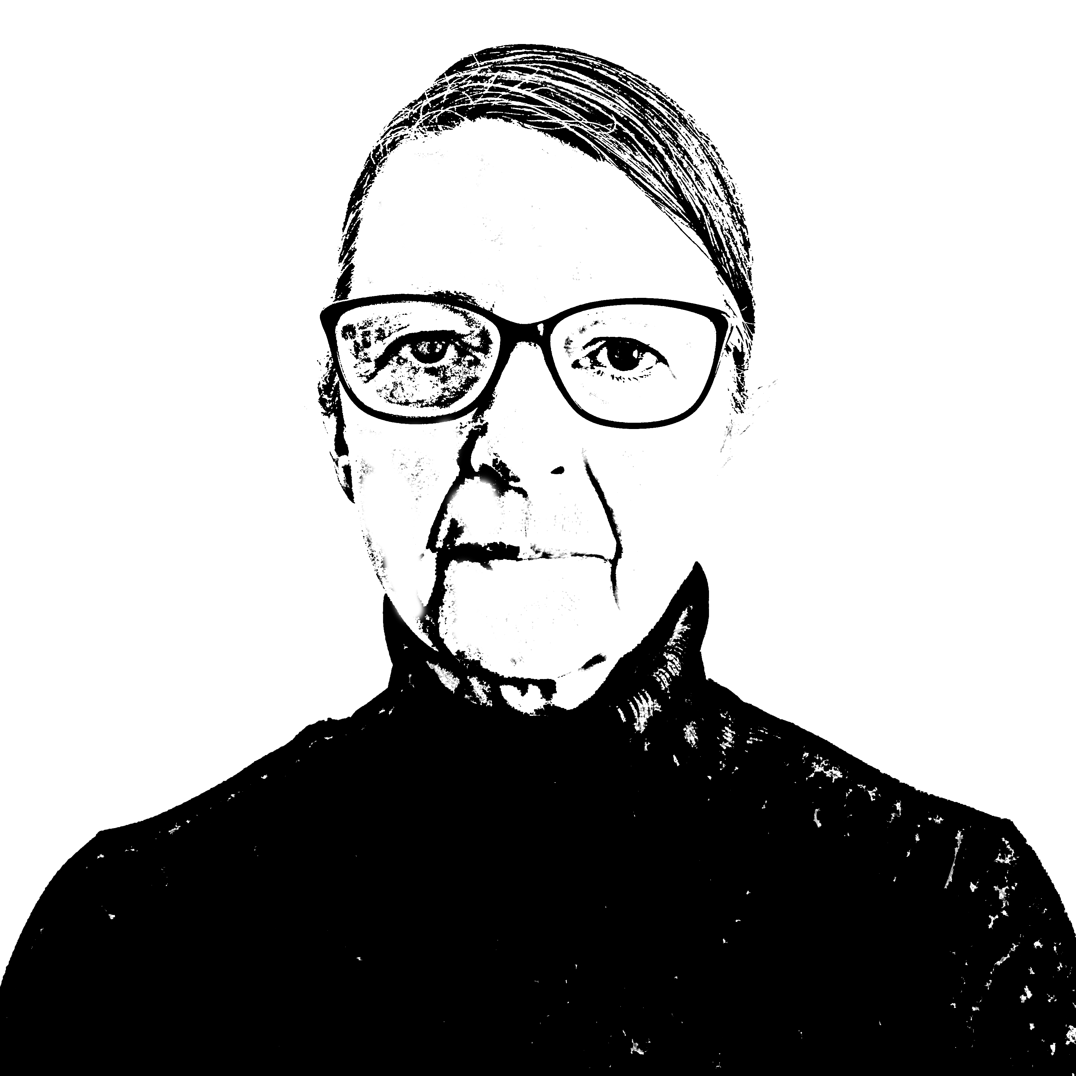Retrato de Bárbara Togander en estilo stencil